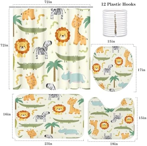 Britimes 4 Piece Bathroom Set with Non-Slip Rugs