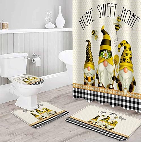 YESOF66 4PCS Bathroom Mat Set