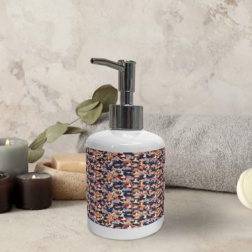 Bathroom Accessory Set - Toothbrush holder soap dispenser by Ambesonne