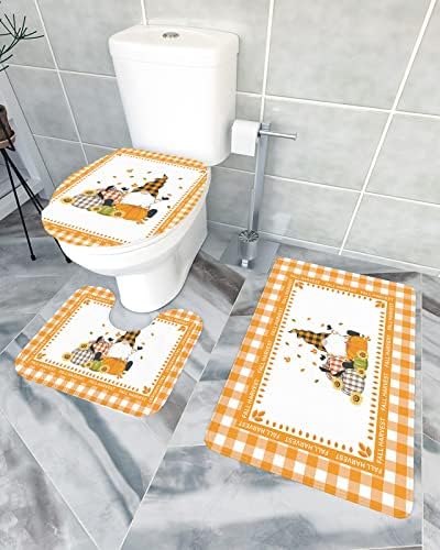 Perfect 3-Piece Bath Rug Set for autumn Multi-Use Non-SlipMat