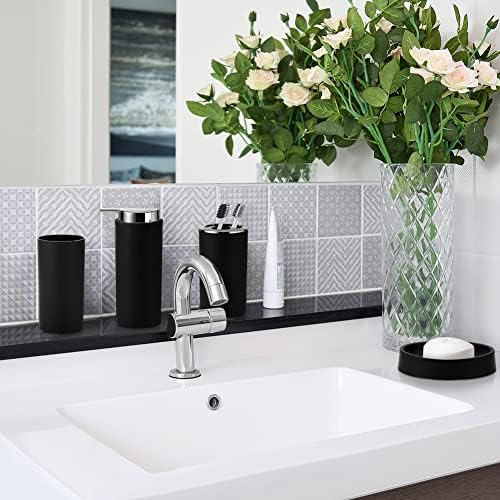 Stylish 6-Piece Black Bathroom Accessory Set With Essential bath essentials