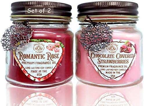 Handmade USA Jar Candles Romantic Scented Set