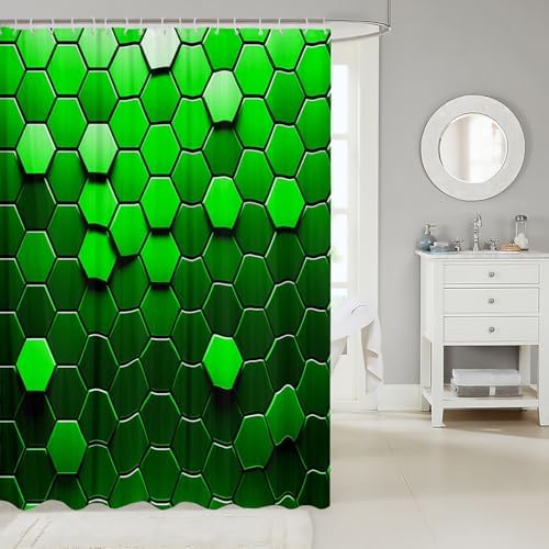 Pure Geometric Honeycomb Shower curtain for Kids