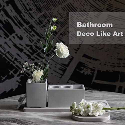 AUSAULAC Sturdy Diatomite Bathroom Accessory Set in Grey