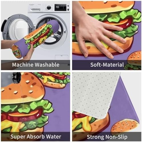 Cartoon Hamburger Welcome Door Mat For Entryway
