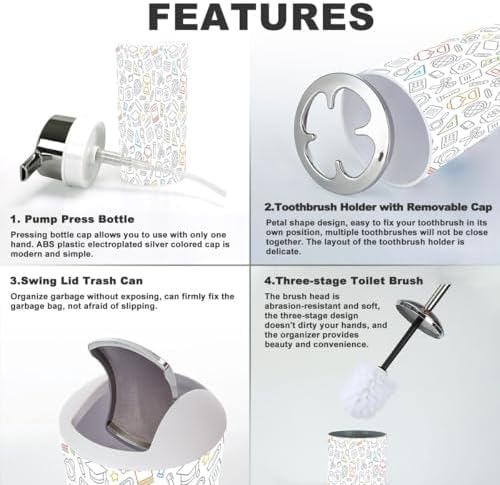 Stylish 6-Piece Bathroom Organizing Set