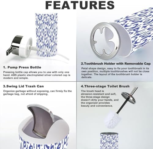 6 Piece Bathroom Accessory Set with Playful Alphabet Design