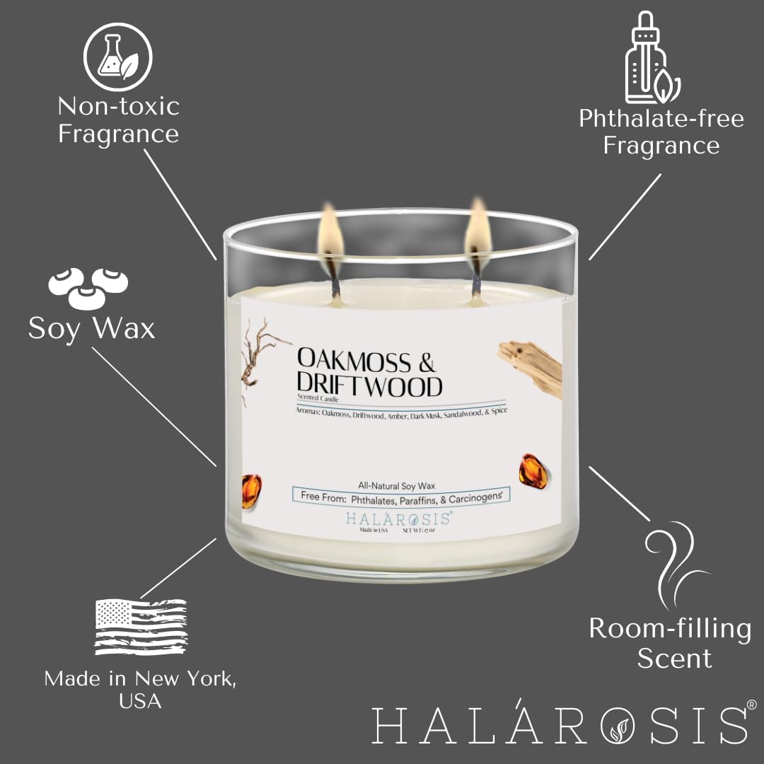 17 oz Oakmoss Driftwood Soy Candle