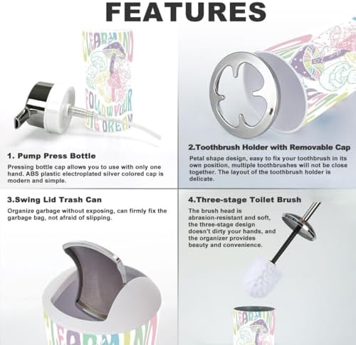 Stylish 6-Piece Bathroom Accessory Set for Home Kitchen