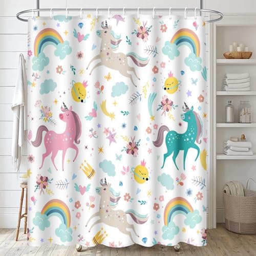 ArtSocket 4-Piece Rainbow Unicorns Bathroom Set