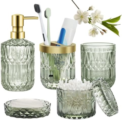 Elegant Glass Bathroom Accessory Set