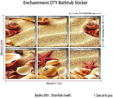 Non Slip Bathtub Stickers Square 59x59 Inch 6pcs