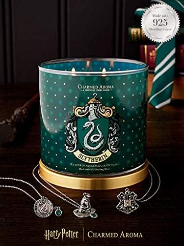 Charmed Aroma Harry Potter Scented Candle Jar with Slytherin Necklace Surprised Inside