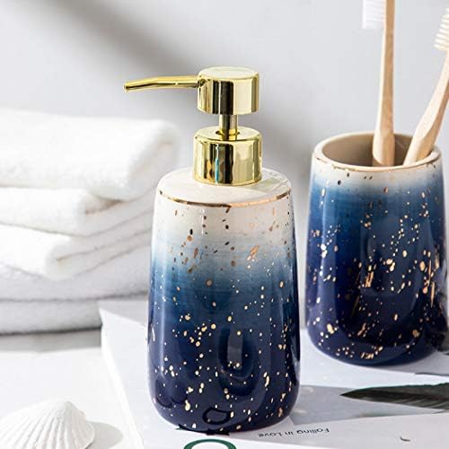 Gradient Blue Ceramic Bathroom Accessory Set for Home