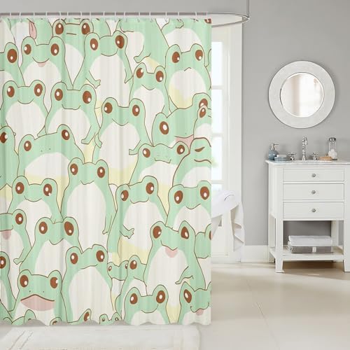 Homewish Cute Frog Shower Curtain 72x72 Inch