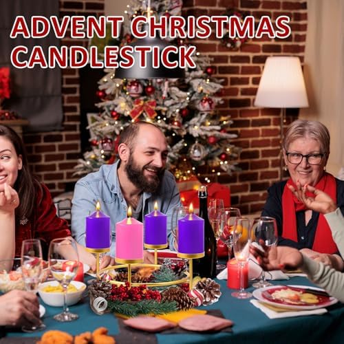 Large Rustic Metal Advent Candle Holder for Christmas 114-inch