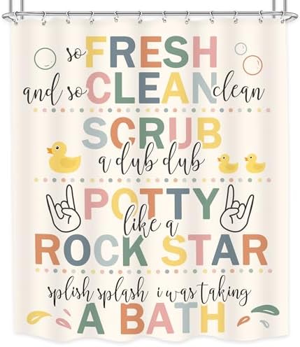 LGhtryo 12-Piece Kids Bathroom Rules Set - Fun Cartoon Positive Quotes