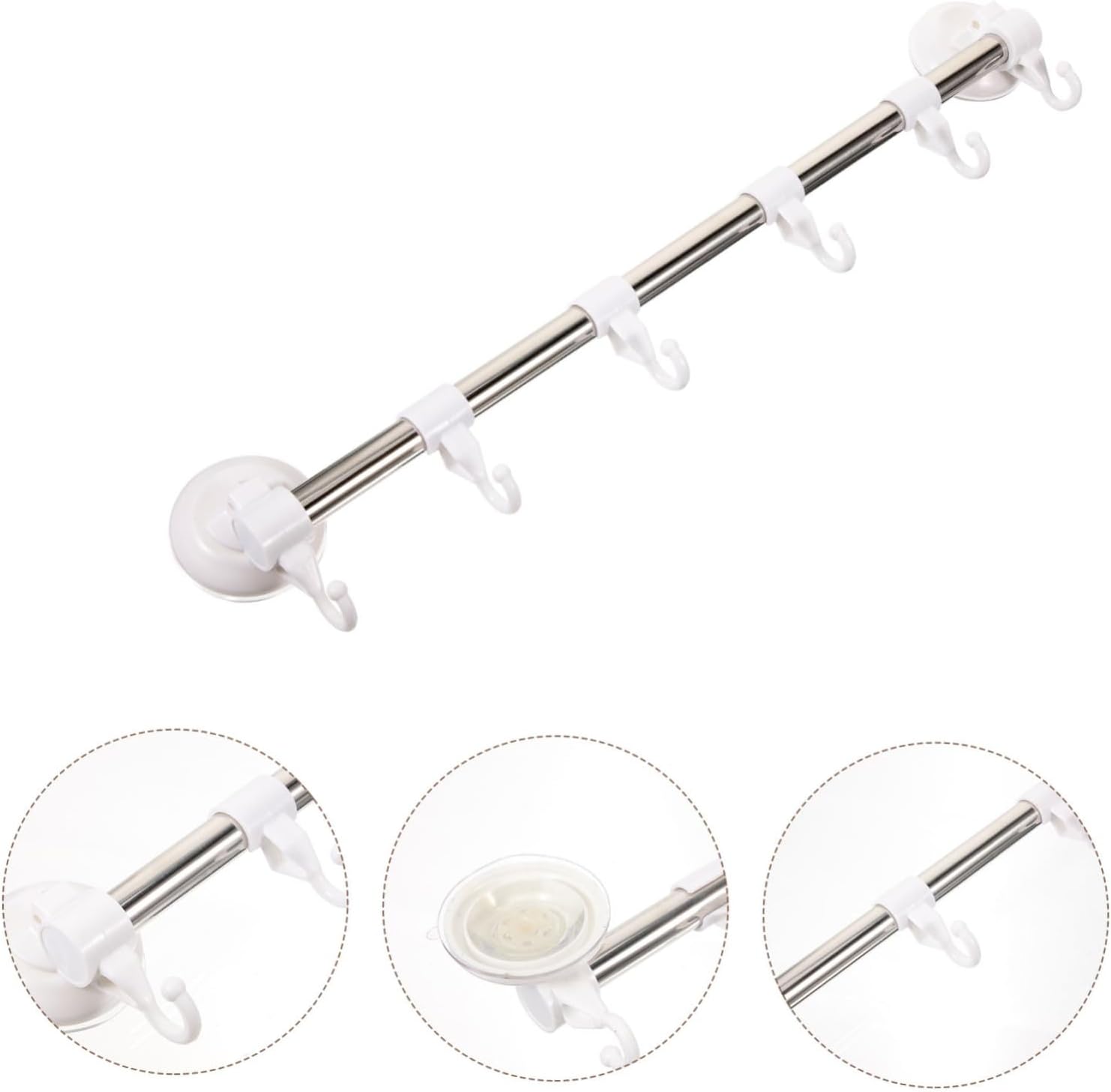 Adjustable Suction Cup Towel Holder Wall Rack for Kitchen Bathroom