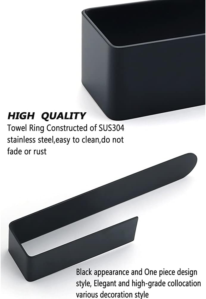 BOCbco Black Stainless Steel Wall-Mounted Towel Rail with Easy Installation