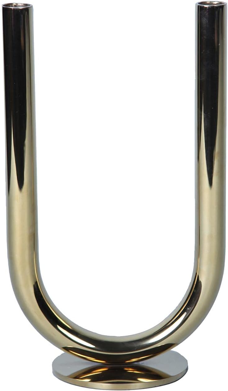 Elegant Gold U-Shape Candle Holder