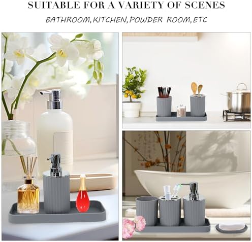 Grey Bathroom Accessories Set