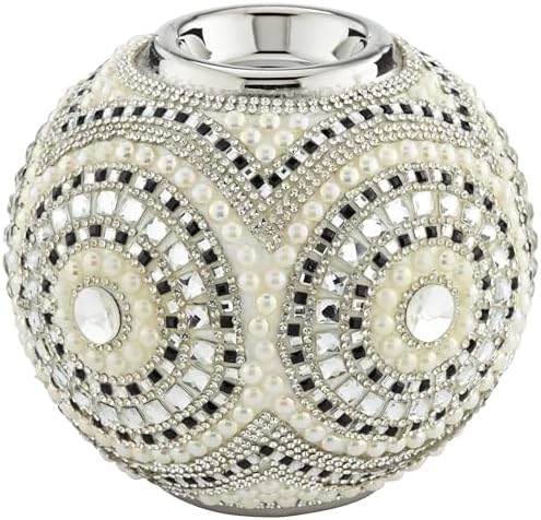 Beaded Silver Plated Tea Light Candle Holder 4 34