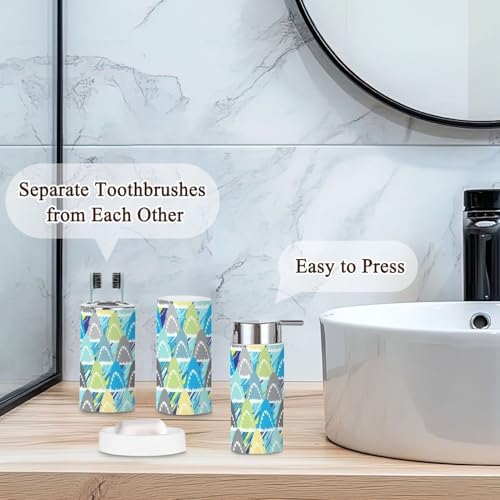6-Piece Multicolored Bathroom Accessories Set