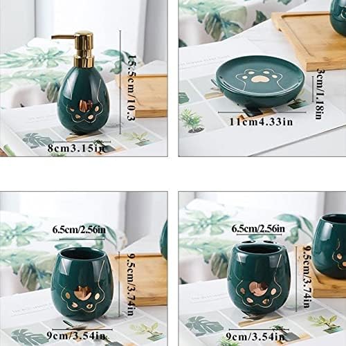 Moisture Six-Piece Ceramic Bathroom Set With Tray