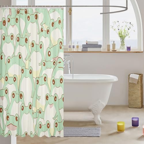Homewish Cute Frog Shower Curtain 72x72 Inch