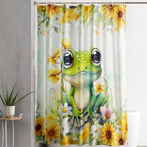 AILONEN Green Frog Shower Curtain