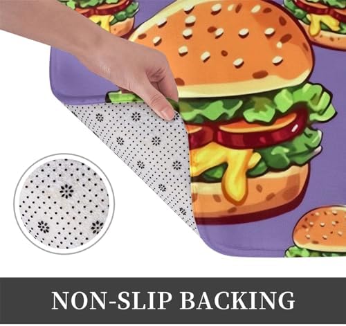Cartoon Hamburger Welcome Door Mat For Entryway