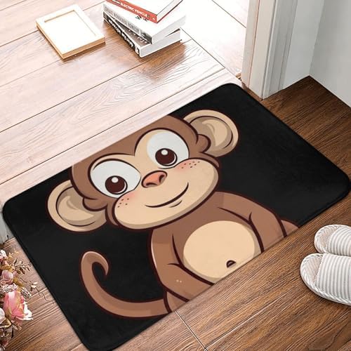 Cartoon Brown Monkey Front Door Mat 236x157