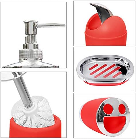 6pc Bathroom Accessories Set Red