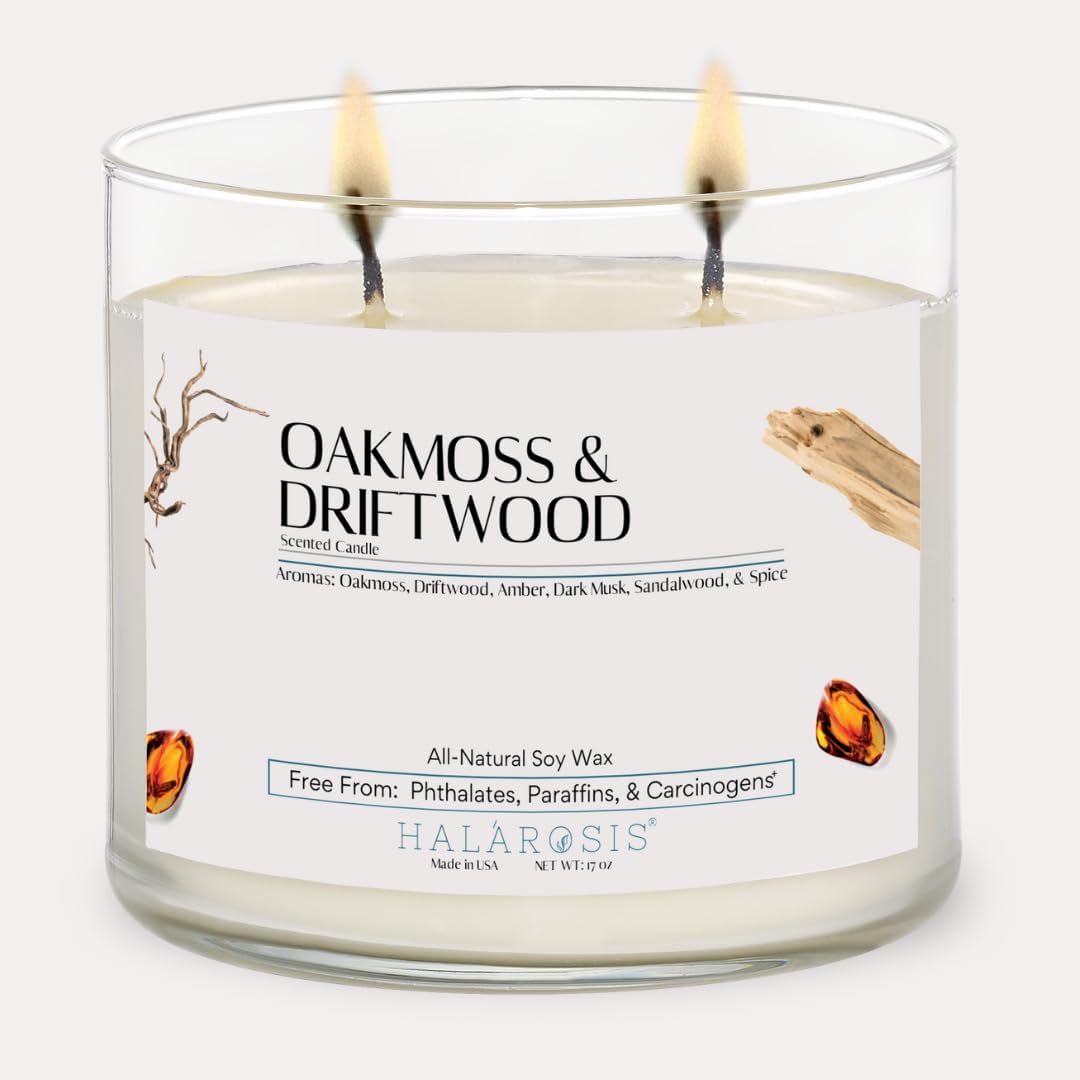 17 oz Oakmoss Driftwood Soy Candle