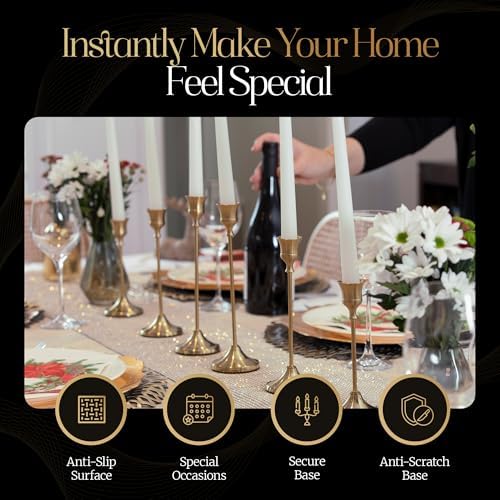 Elegant Gold Candlestick Holders for Dining and Events