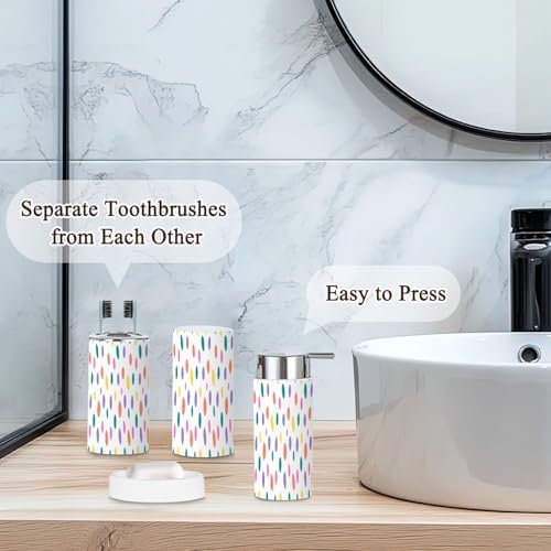 6 Piece Abstract Colorful Bathroom Accessories Set