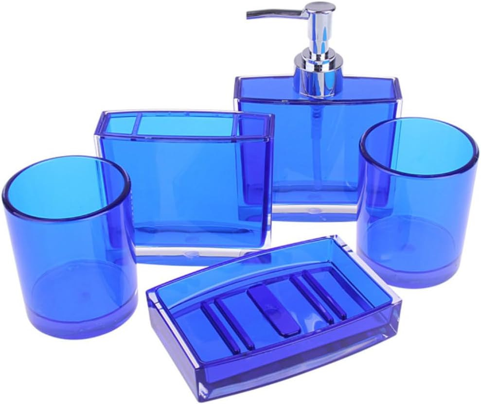 Modern Bathroom Accessory Set Blue-5