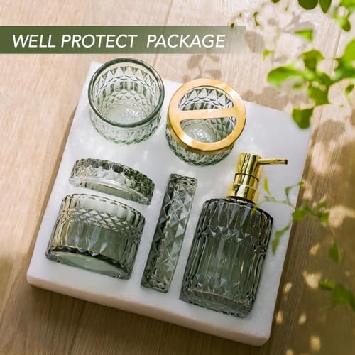 Stylish Glass Bathroom Set 5 Pcs for Home or Gift
