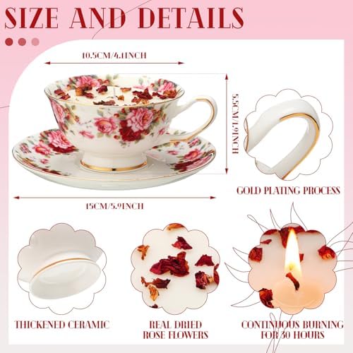 Floral Tea Cup Candle for Women Mothers Day Gift