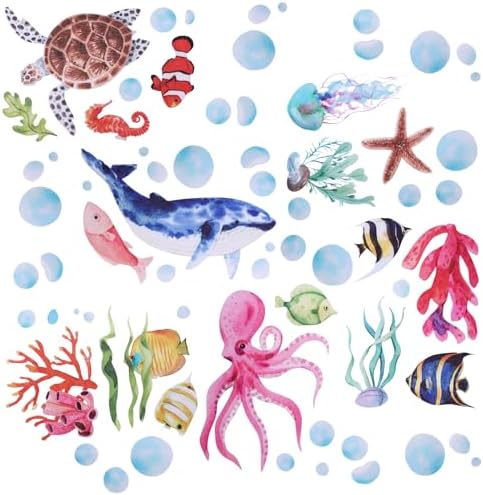 Adventure in the Bath 6pcs Ocean Creature Marine Sticker Set for Kids