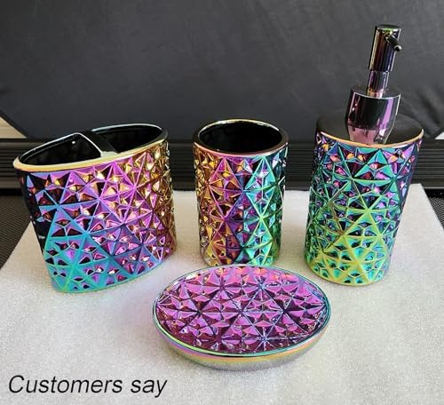 Colorful Bathroom Accessories Set 4 Pcs