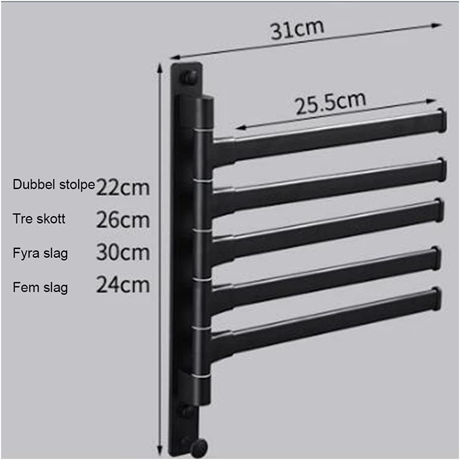 Black Towel Holder for Bathroom with Swivel