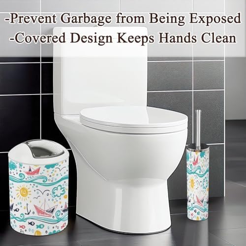 Stylish 6 Piece Bathroom Accessory Set with Decorative Design