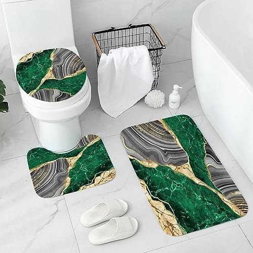 Elegance 4-Piece Marble Shower Curtain Set