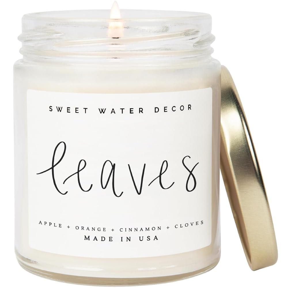 Sweet Water Decor Leaves Candle 9oz Jar Fall Scented