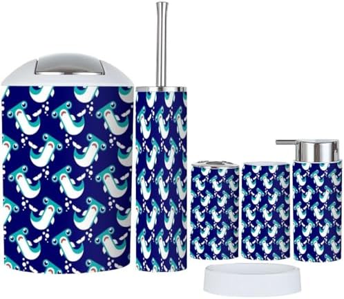 Hammerhead Shark Bath Set 6 Pcs - Durable Stylish for Kids