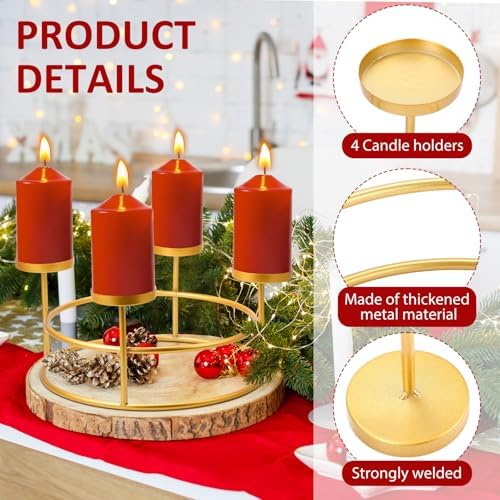 Large Rustic Metal Advent Candle Holder for Christmas 114-inch