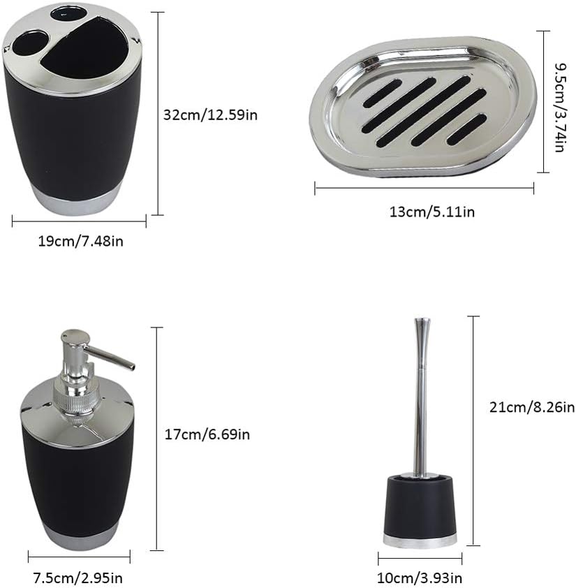 Funwill 6-Piece Plastic Bathroom Accessory Set