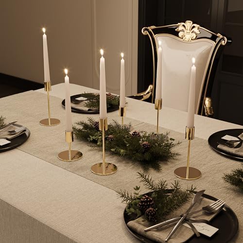 French Gold Taper Candle Holder Set