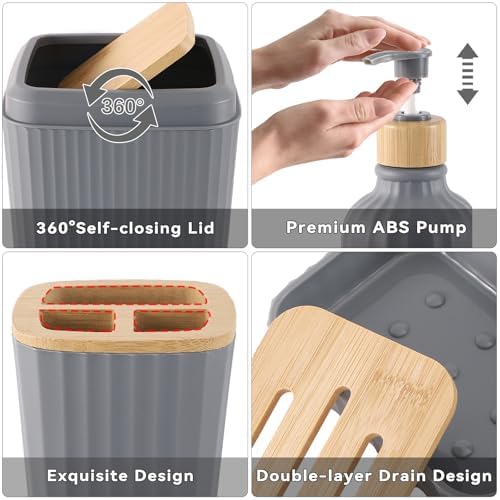 32-Piece Grey Bathroom Accessories Set